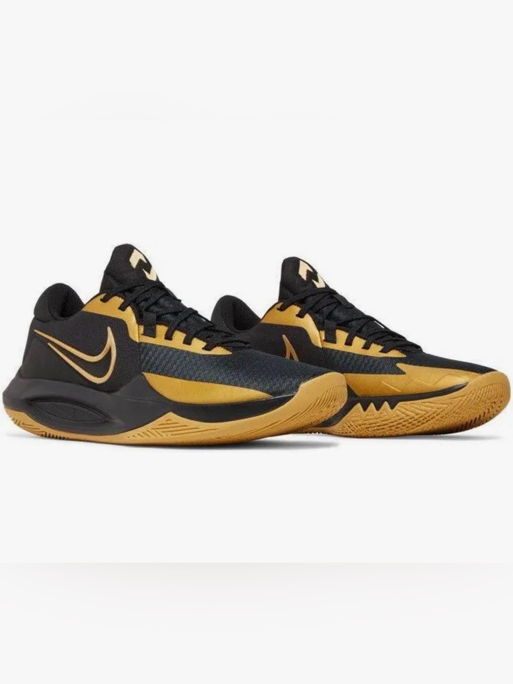 Nike Precision 6 Basketball Sneaker Black Metallic Gold